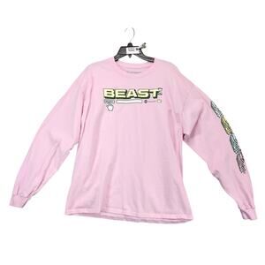 Early Limited-Time Mr Beast Sub or Else Pink Long Sleeve‎ T-Shirt XL Pixel Rare